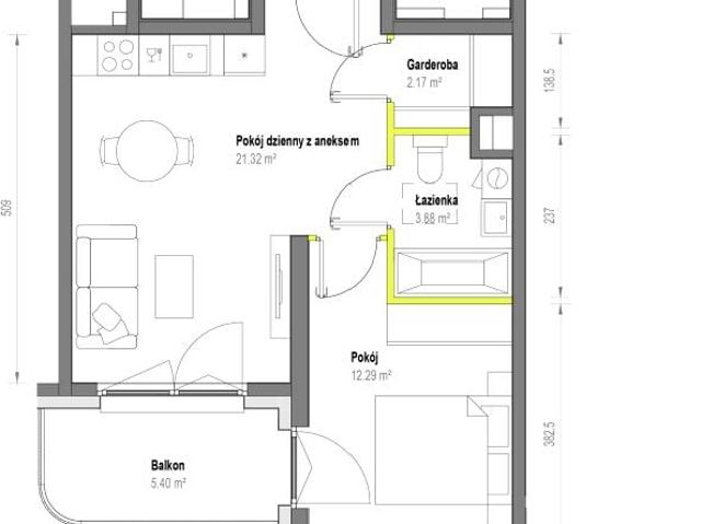 Mieszkanie 39,7m²
