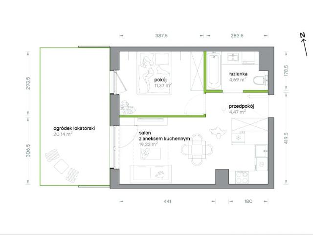 Mieszkanie 39,8m²