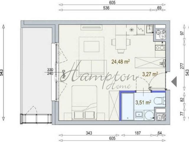 Mieszkanie 31 m² z panoramicznym widokiem na Warszawę