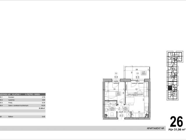 Mieszkanie 31,1m²