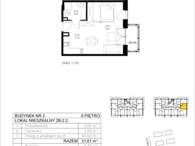Mieszkanie 31,6m²