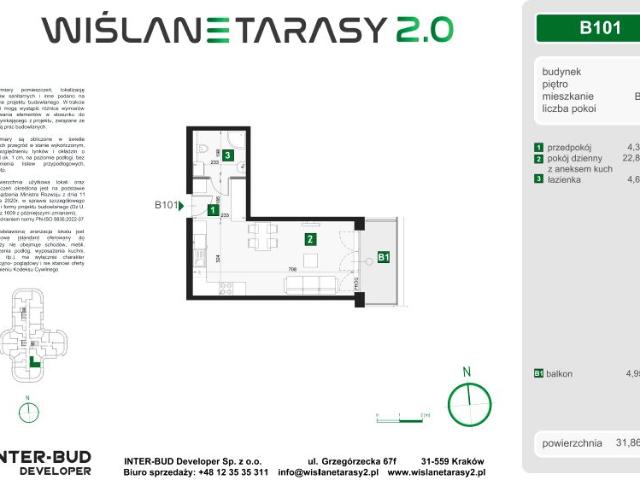 Mieszkanie 31,9m²