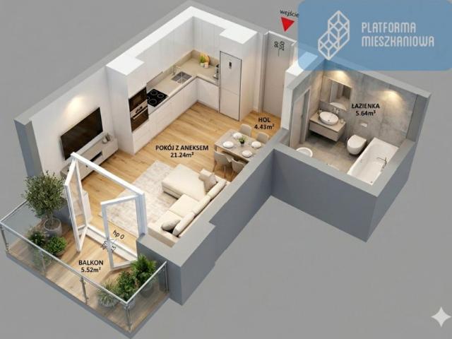 Mieszkanie 32 m², Warszawa