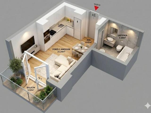 Mieszkanie 32 m², Warszawa
