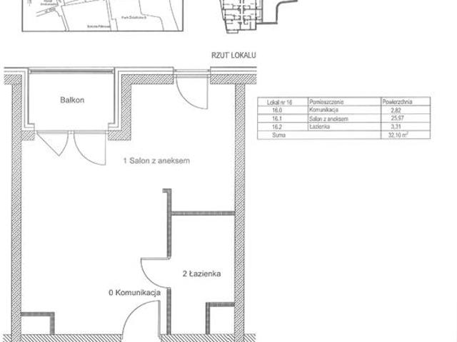 Mieszkanie, 32.10 m2, 1 pokój