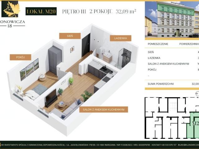 Mieszkanie 32,1m²
