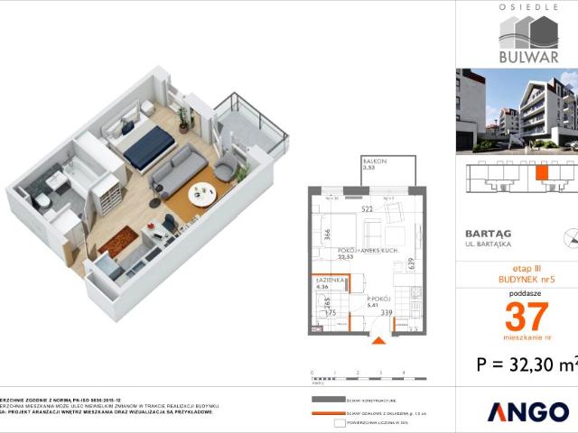 Mieszkanie 32,3m²