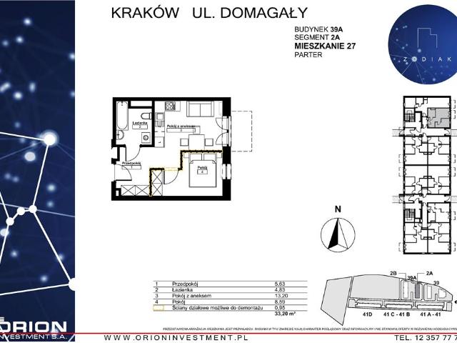 Mieszkanie, 33.20 m2, 2 pokoje