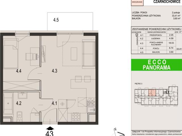 Mieszkanie 33,4m²