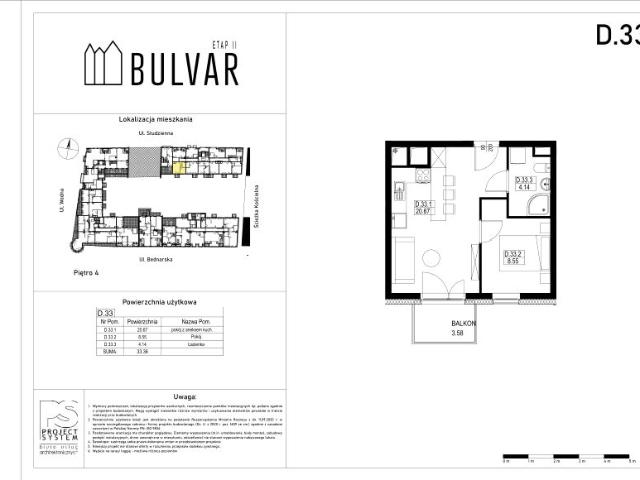 Mieszkanie 33,4m²