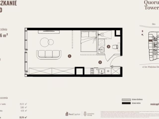 Mieszkanie 33,8m²