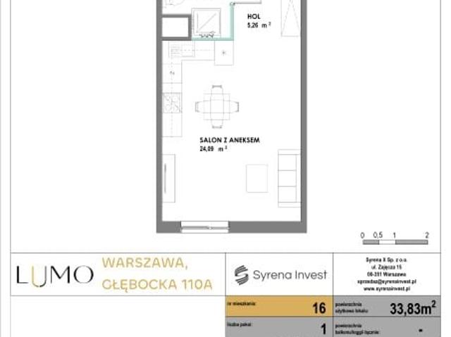 Mieszkanie 33,8m²