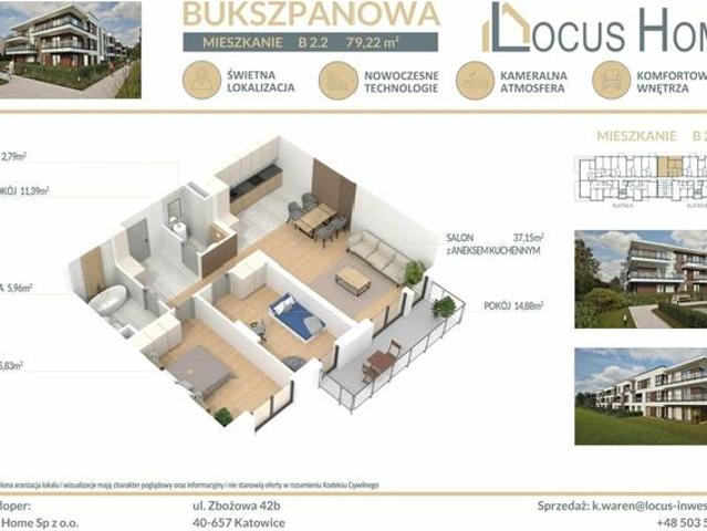 Mieszkanie 3 pokojowe Katowice ulica Bukszpanowa