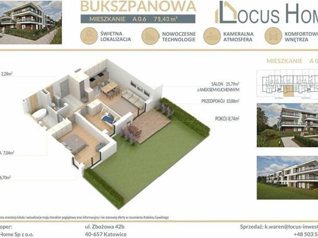 Mieszkanie 3 pokojowe Katowice ulica Bukszpanowa