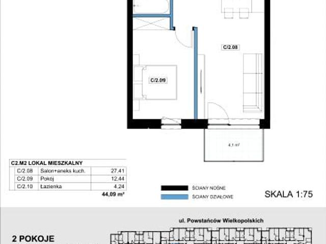Mieszkanie 44,1m²