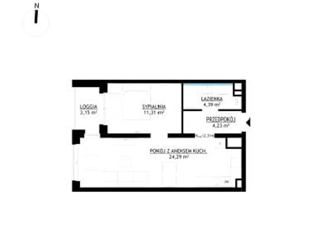 Mieszkanie 44,2m²
