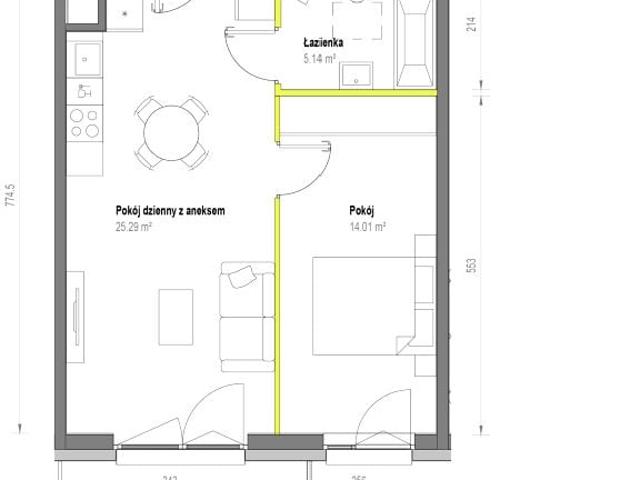 Mieszkanie 44,5m²