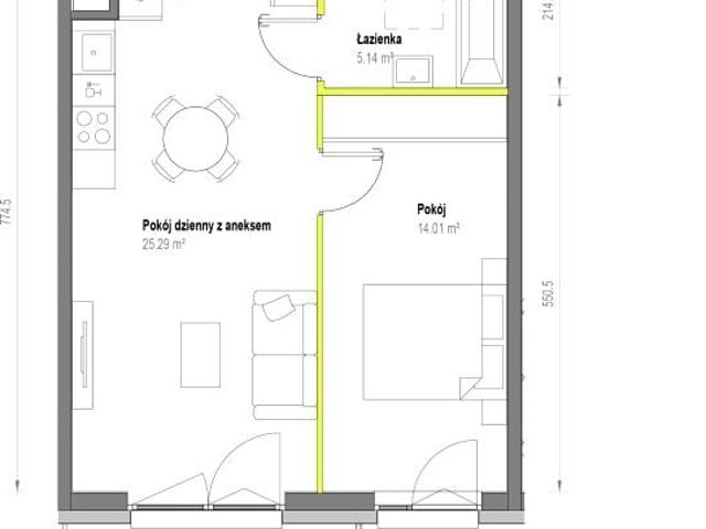 Mieszkanie 44,5m²