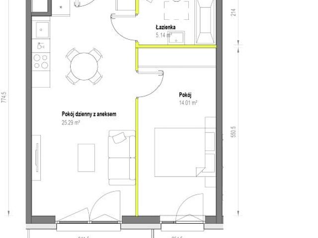 Mieszkanie 44,5m²