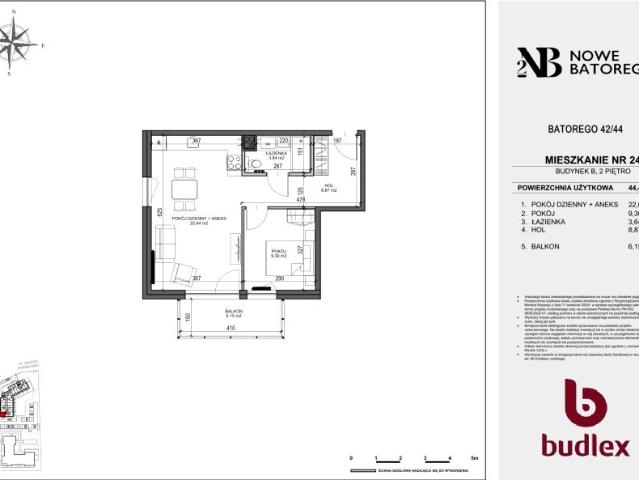 Mieszkanie 44,5m²