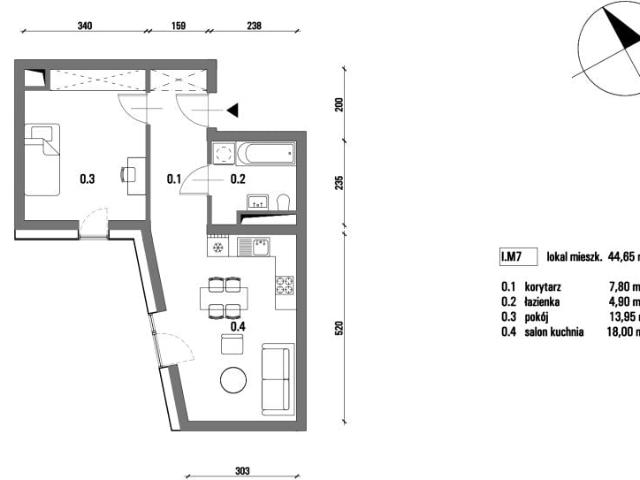 Mieszkanie 44,7m²