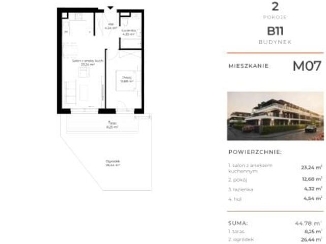 Mieszkanie 44,8m²