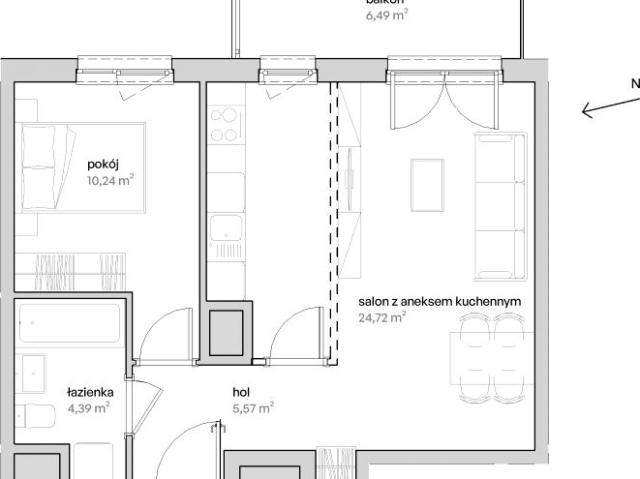 Mieszkanie 44,9m²