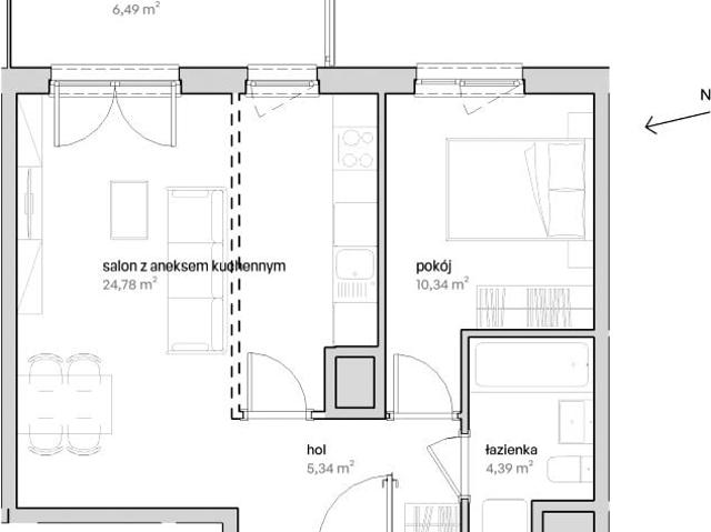 Mieszkanie 44,9m²