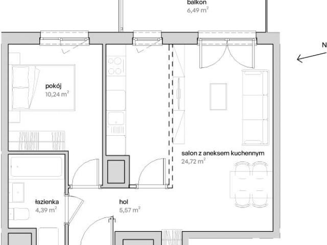 Mieszkanie 44,9m²