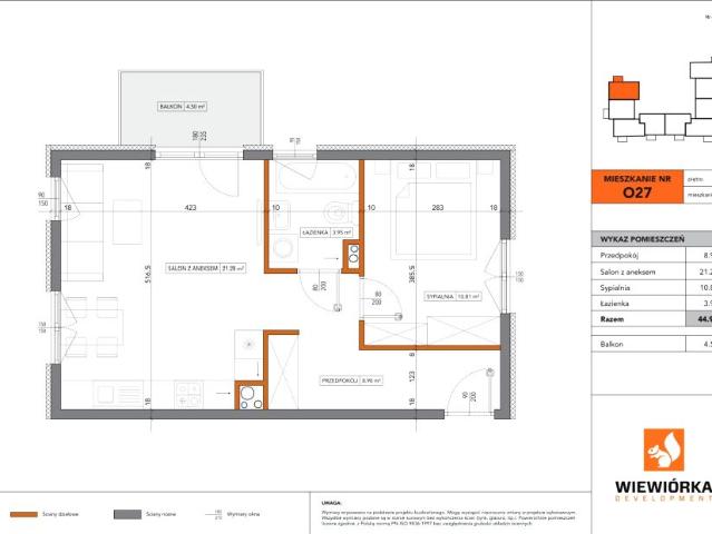 Mieszkanie 44,9m²