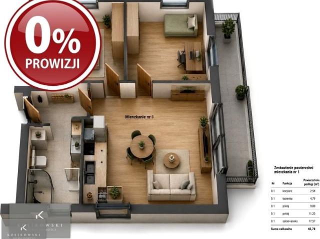 Mieszkanie 45 m², Namysłów