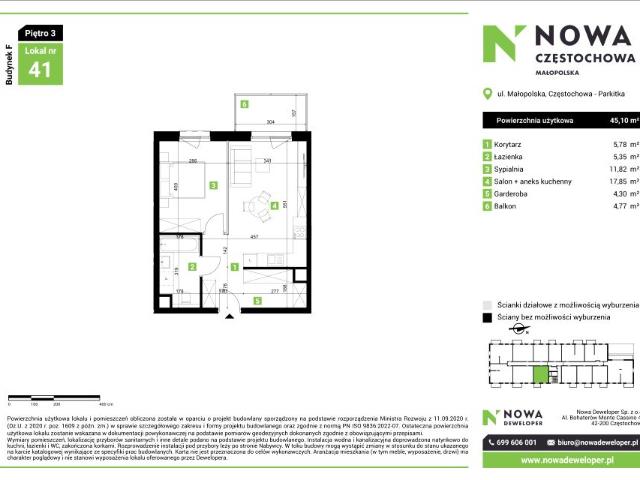 Mieszkanie 45,1m²
