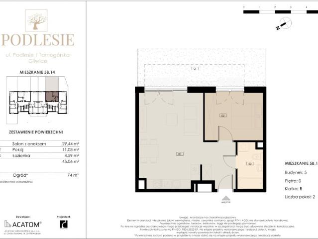 Mieszkanie 45,1m²