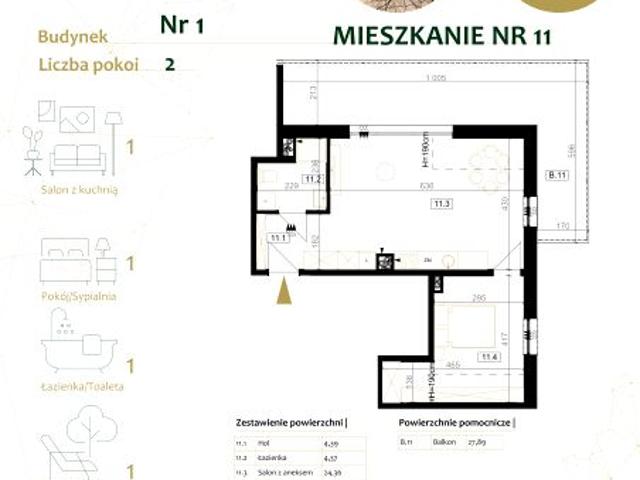 Mieszkanie 45,1m²