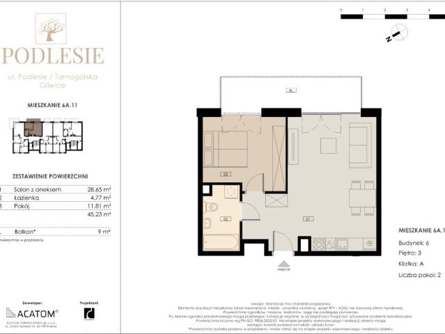 Mieszkanie 45,2m²