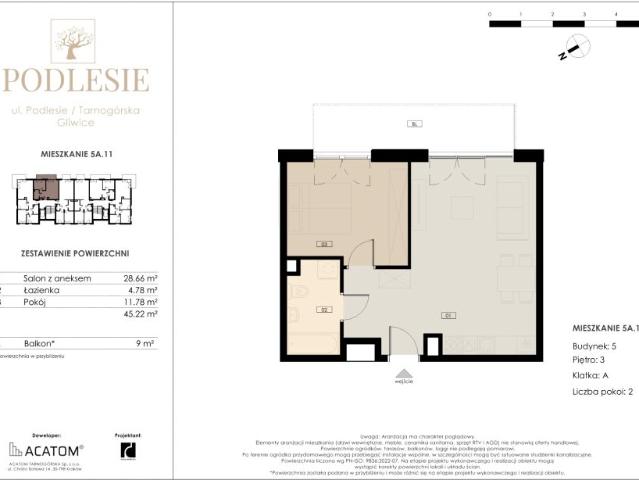 Mieszkanie 45,2m²