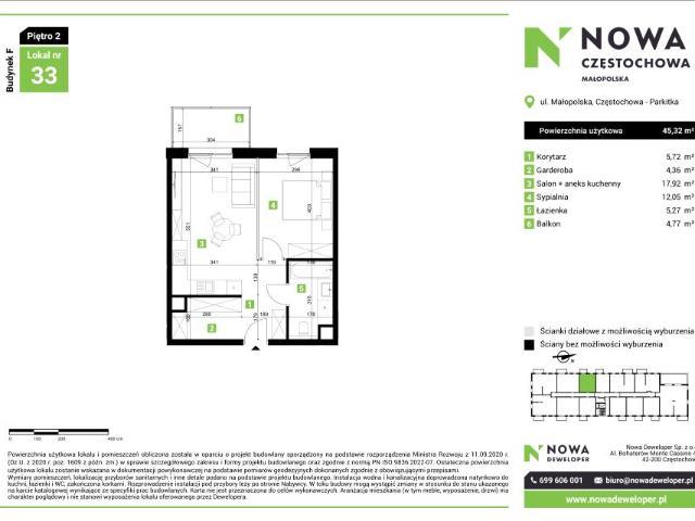 Mieszkanie 45,3m²