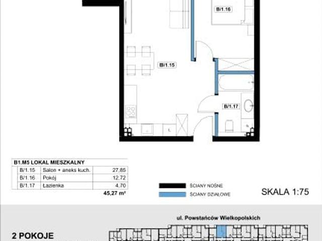 Mieszkanie 45,3m²