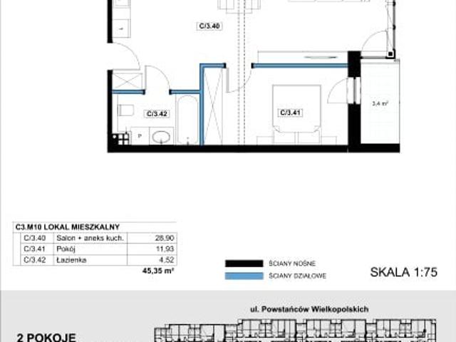 Mieszkanie 45,4m²