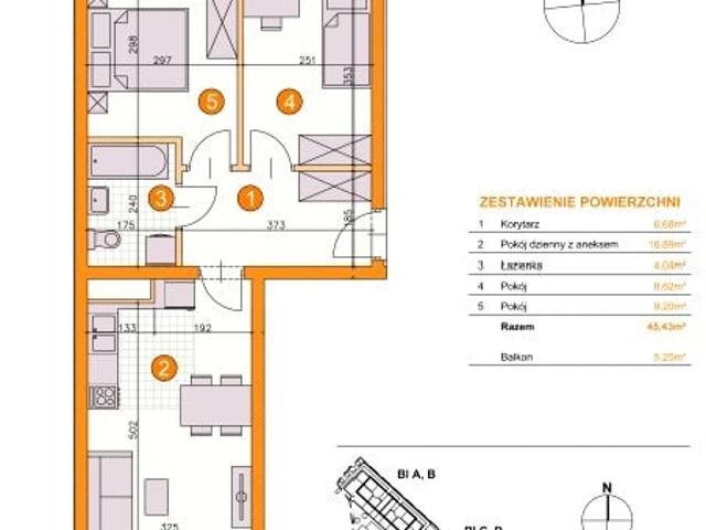 Mieszkanie 45,4m²