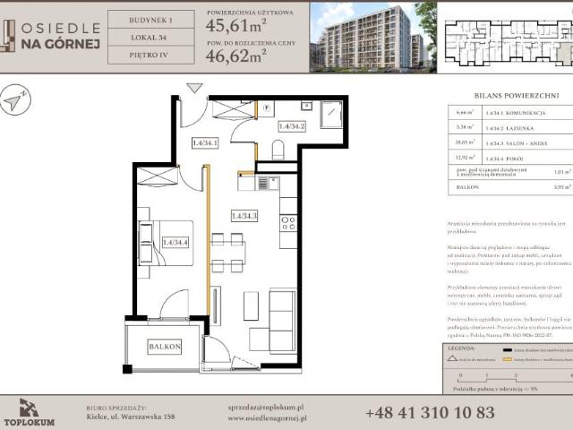 Mieszkanie 45,6m²