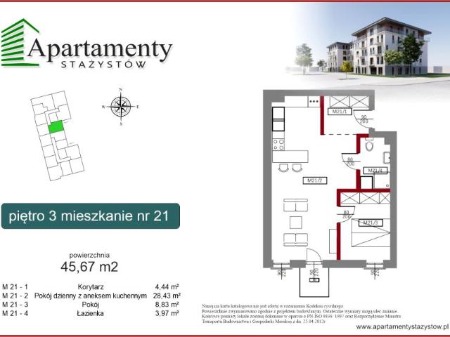 Mieszkanie 45,7m²
