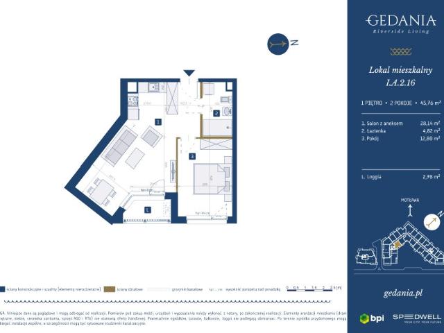 Mieszkanie 45,8m²