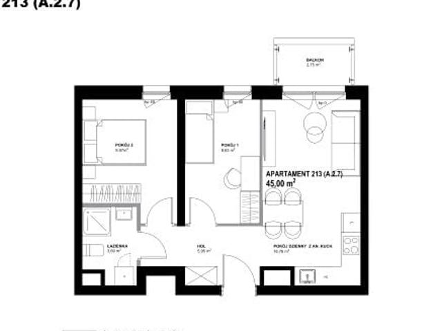 Mieszkanie 44,8m²