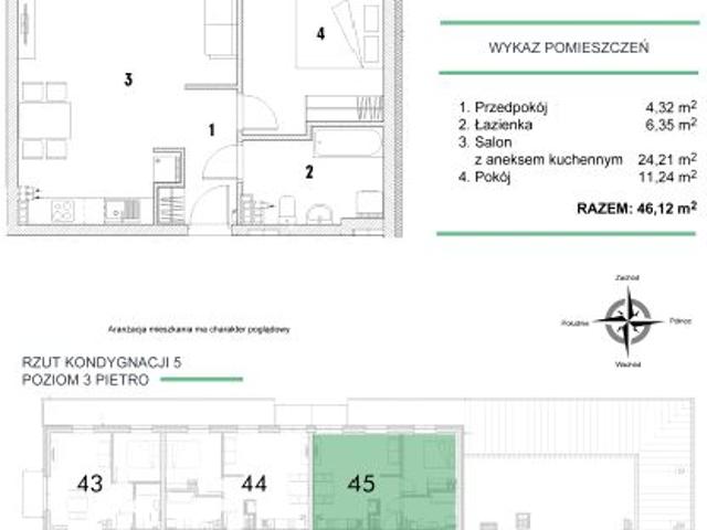 Mieszkanie 46,1m²