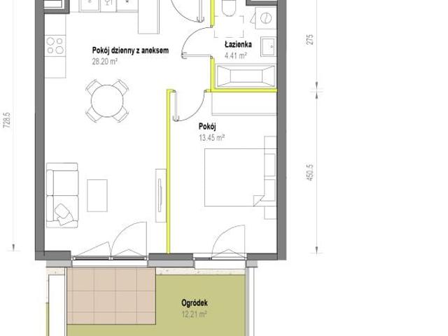 Mieszkanie 46,1m²