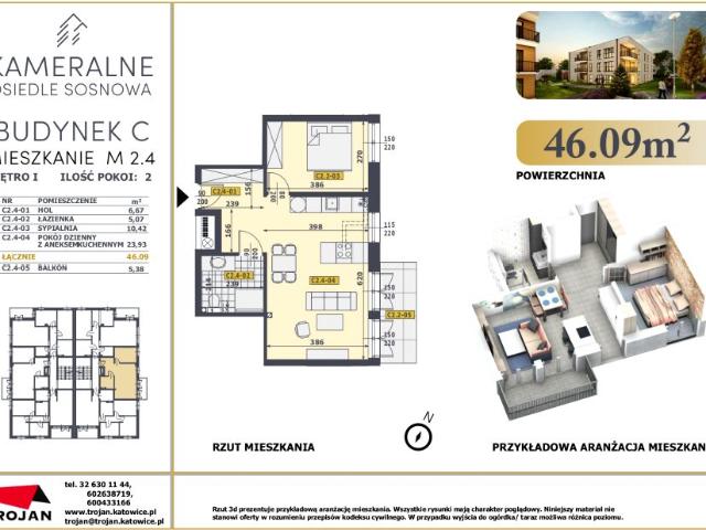 Mieszkanie 46,1m²