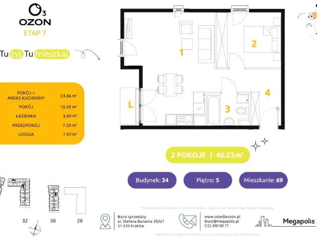 Mieszkanie 46,2m²