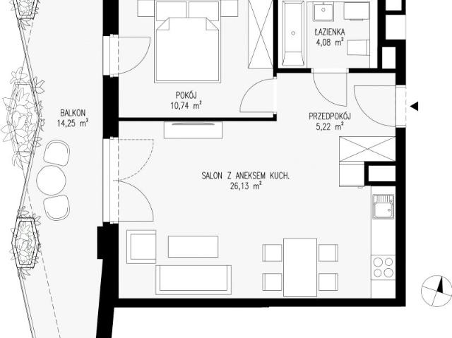 Mieszkanie 46,2m²