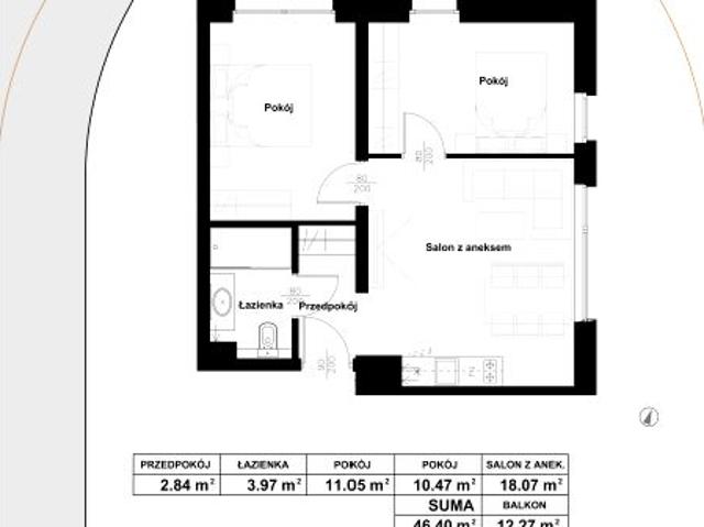 Mieszkanie 46,4m²